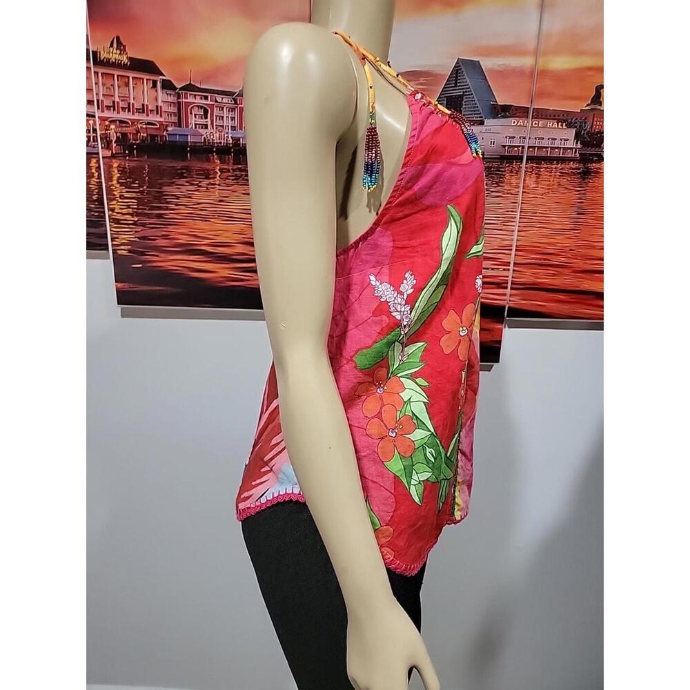 Farm Rio mixed garden tank top Size M Multicolor Linen Blend NEW #3 - Picture 9 of 15